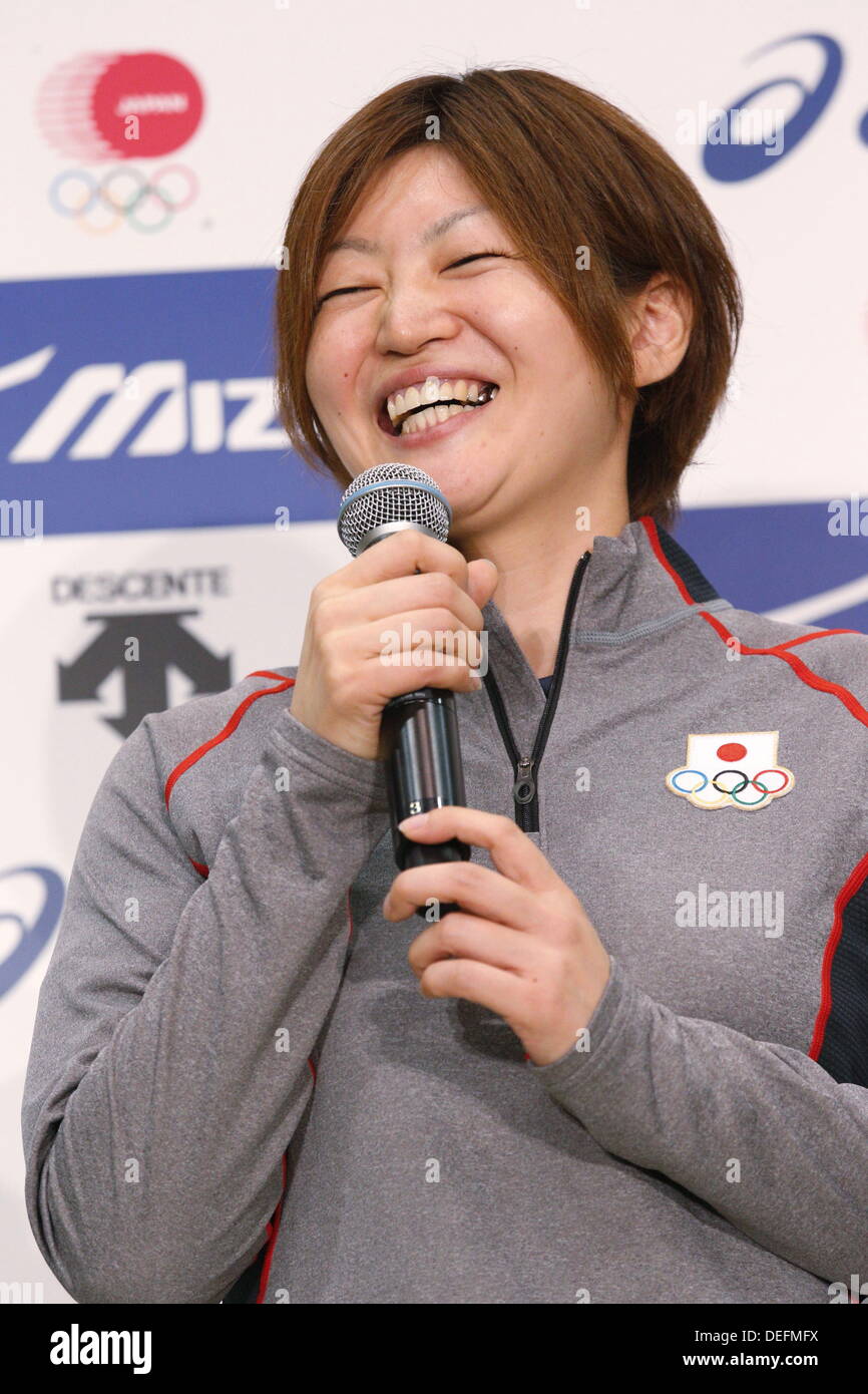 Hanae Kubo, Settembre 18, 2013 : Una conferenza stampa sulla presentazione del Giappone national team ufficiale sportswear per Sochi 2014 giochi olimpici invernali a Ajinomoto NTC, Tokyo, Giappone. © AFLO SPORT/Alamy Live News Foto Stock