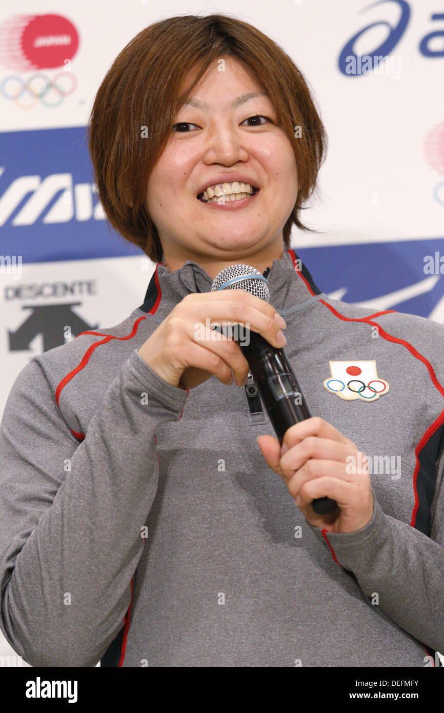 Hanae Kubo, Settembre 18, 2013 : Una conferenza stampa sulla presentazione del Giappone national team ufficiale sportswear per Sochi 2014 giochi olimpici invernali a Ajinomoto NTC, Tokyo, Giappone. © AFLO SPORT/Alamy Live News Foto Stock