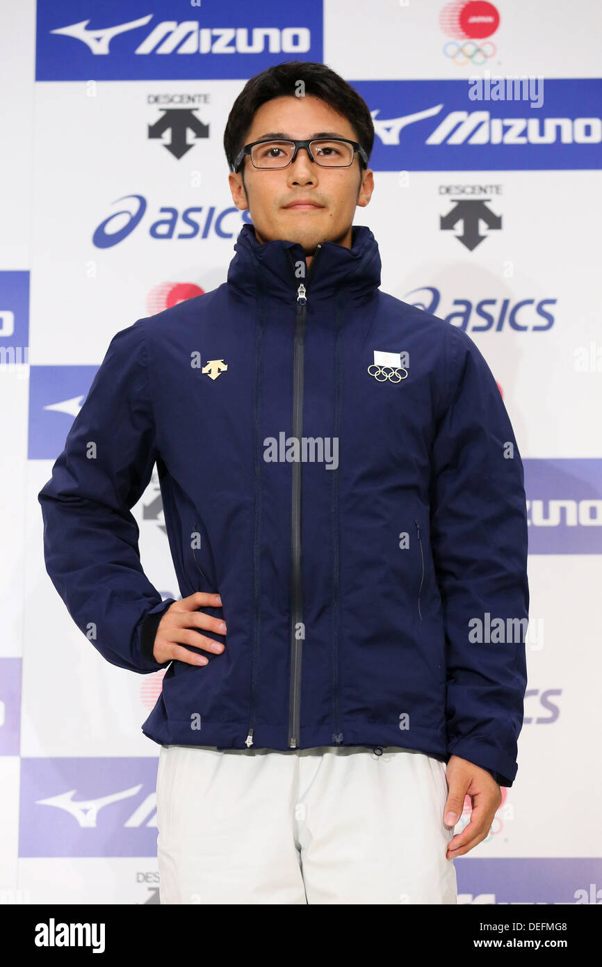 Joji Kato, Settembre 18, 2013 : Una conferenza stampa sulla presentazione del Giappone national team ufficiale sportswear per Sochi 2014 giochi olimpici invernali a Ajinomoto NTC, Tokyo, Giappone. © AFLO SPORT/Alamy Live News Foto Stock