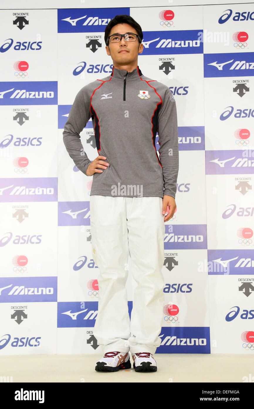 Joji Kato, Settembre 18, 2013 : Una conferenza stampa sulla presentazione del Giappone national team ufficiale sportswear per Sochi 2014 giochi olimpici invernali a Ajinomoto NTC, Tokyo, Giappone. © AFLO SPORT/Alamy Live News Foto Stock