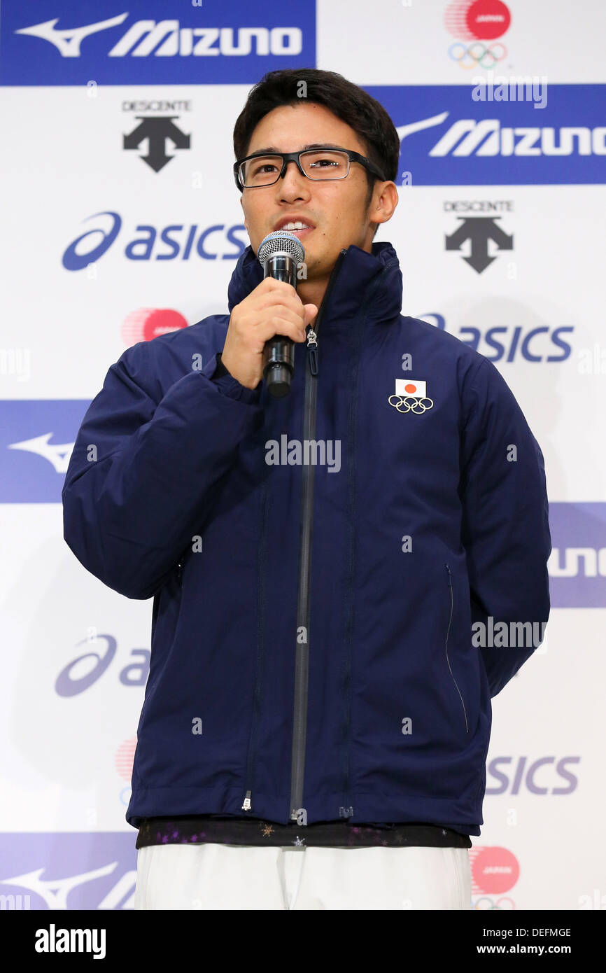 Joji Kato, Settembre 18, 2013 : Una conferenza stampa sulla presentazione del Giappone national team ufficiale sportswear per Sochi 2014 giochi olimpici invernali a Ajinomoto NTC, Tokyo, Giappone. © AFLO SPORT/Alamy Live News Foto Stock
