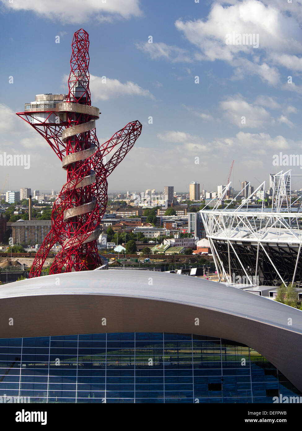 Il Parco Olimpico di Stratford, Londra sotto la riqualificazione in settembre, 2013 10 Foto Stock