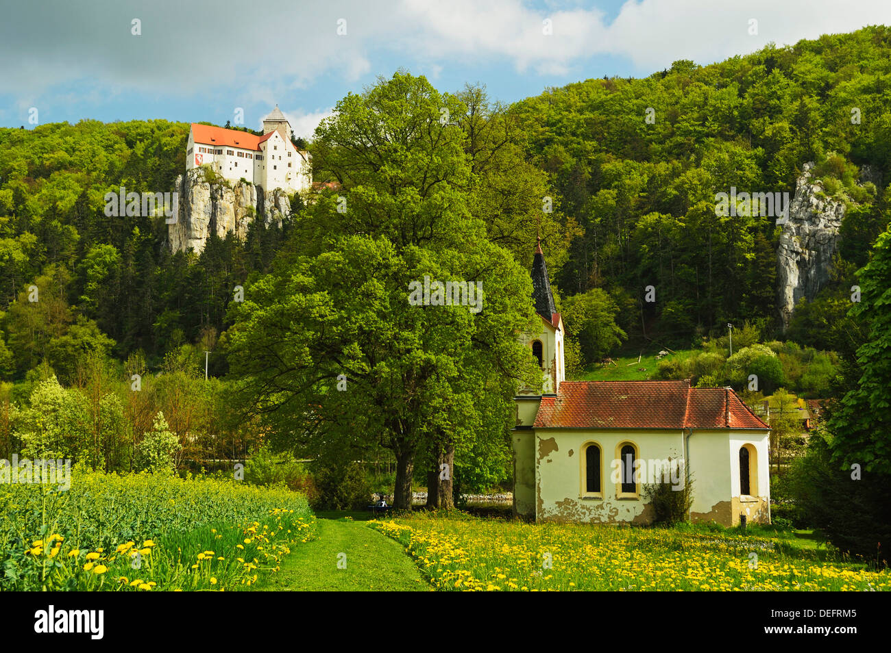 Il castello di Prunn, nei pressi di Riedenburg, Altmuehl Valley, Baviera, Germania, Europa Foto Stock
