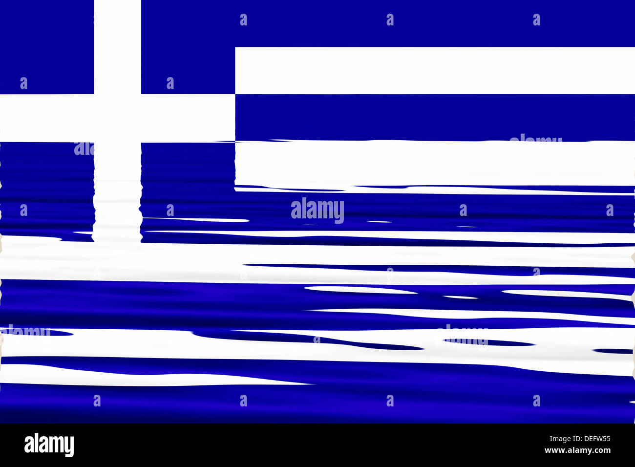 La bandiera di affondamento della Grecia, Europa Foto Stock