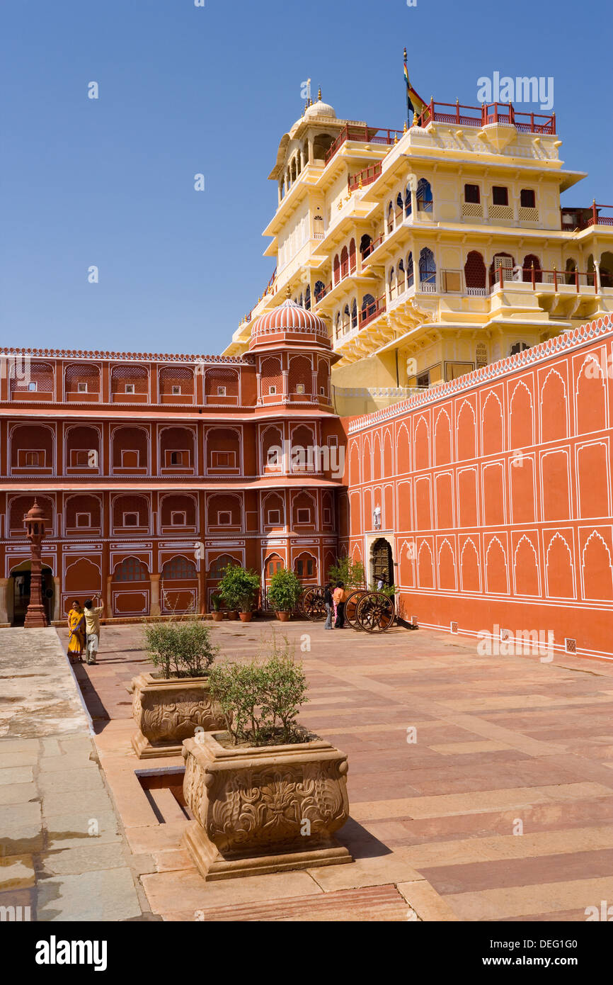 Palazzo di Città complessa, il palazzo della città nel cuore della vecchia città, Jaipur, Rajasthan, India, Asia Foto Stock