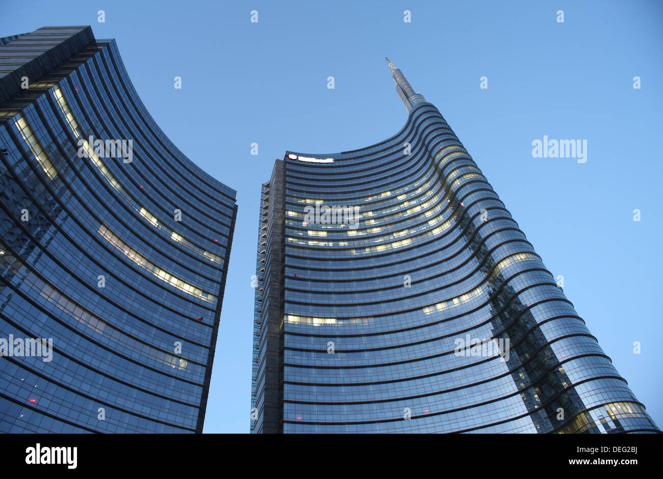 Edificio moderno, Gae Aulenti Square, Milano, Lombardia, Italia, Europa Foto Stock