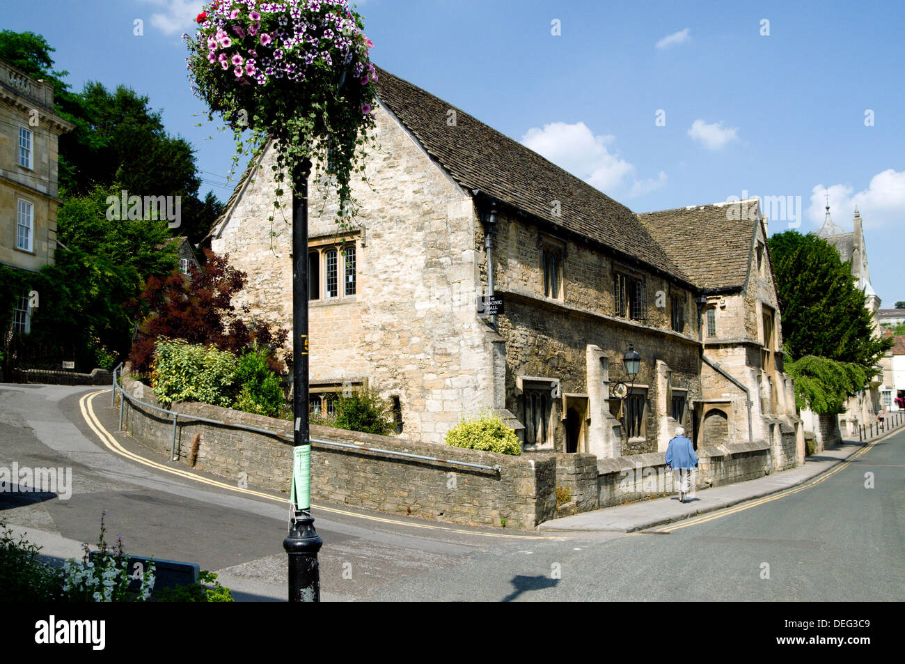 La sala massonico formalmente la vecchia chiesa Hall costruito nel 1538, Bradford on Avon, Wiltshire, Inghilterra. Foto Stock