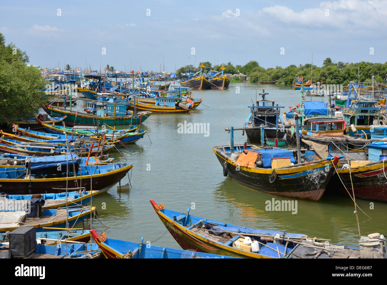 Porto di pescatori, Phan Thiet, Vietnam, Indocina, Asia sud-orientale, Asia Foto Stock