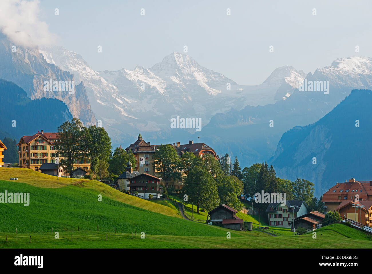 Wengen, Oberland bernese, alpi svizzere, Svizzera, Europa Foto Stock