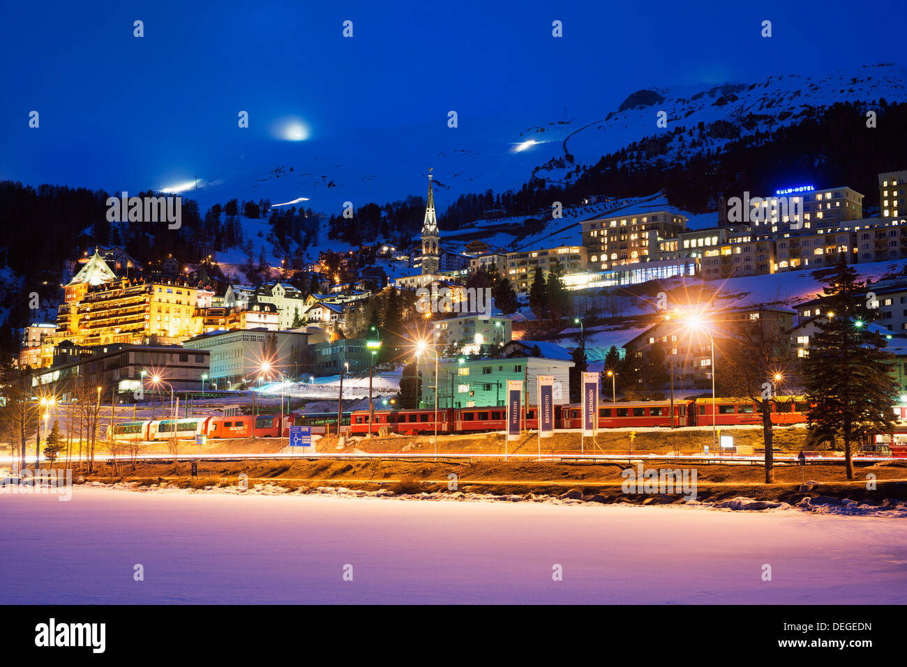 San Moritz, Grigioni, alpi svizzere, Svizzera, Europa Foto Stock