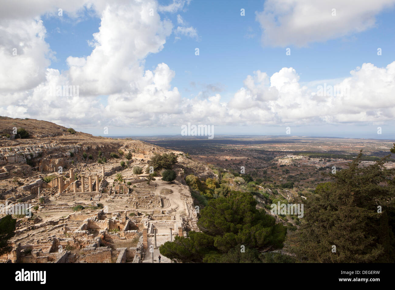 Cirene, UNESCO, fondata nel 630 A.C. sulla parte superiore della valle del Jebel Akhdar, ora Cirenaica regione, Libia, Nord Africa Foto Stock