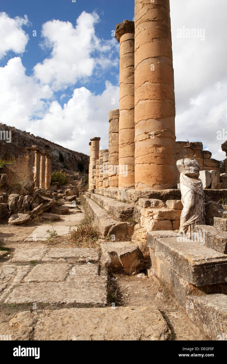 Il Tempio di Apollo, Cirene, Sito Patrimonio Mondiale dell'UNESCO, Libia, Africa Settentrionale, Africa Foto Stock