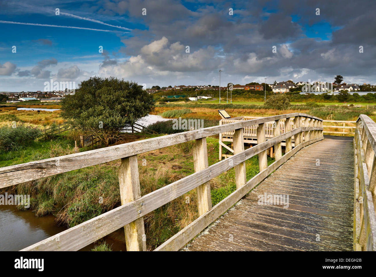 Bude paludi e Canal; ponte; Cornovaglia; Regno Unito Foto Stock