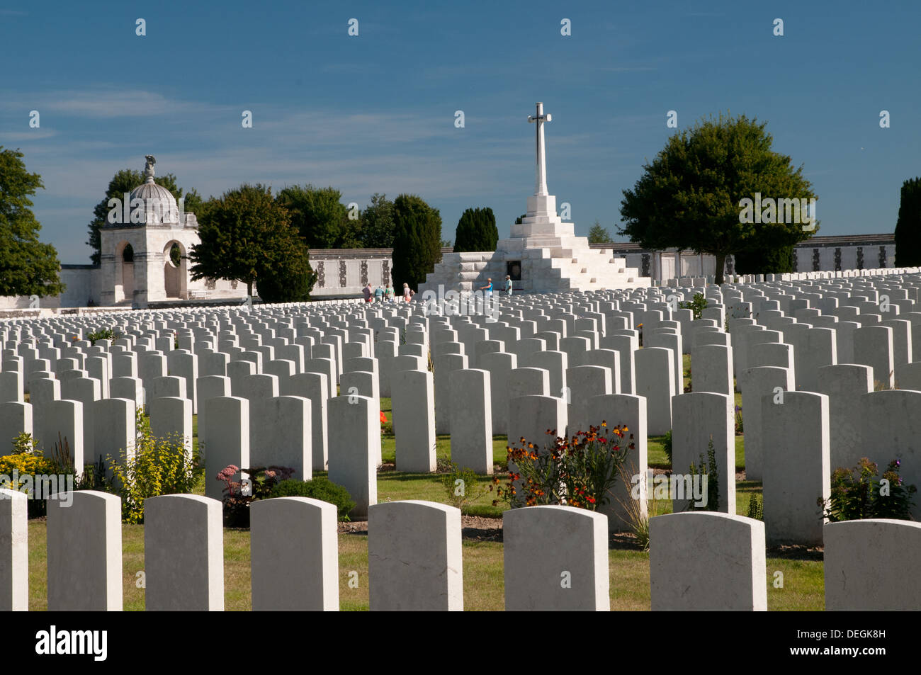 Tyne Cot militare britannica Cimitero e memoriale al mancante, Ypres Salient Foto Stock