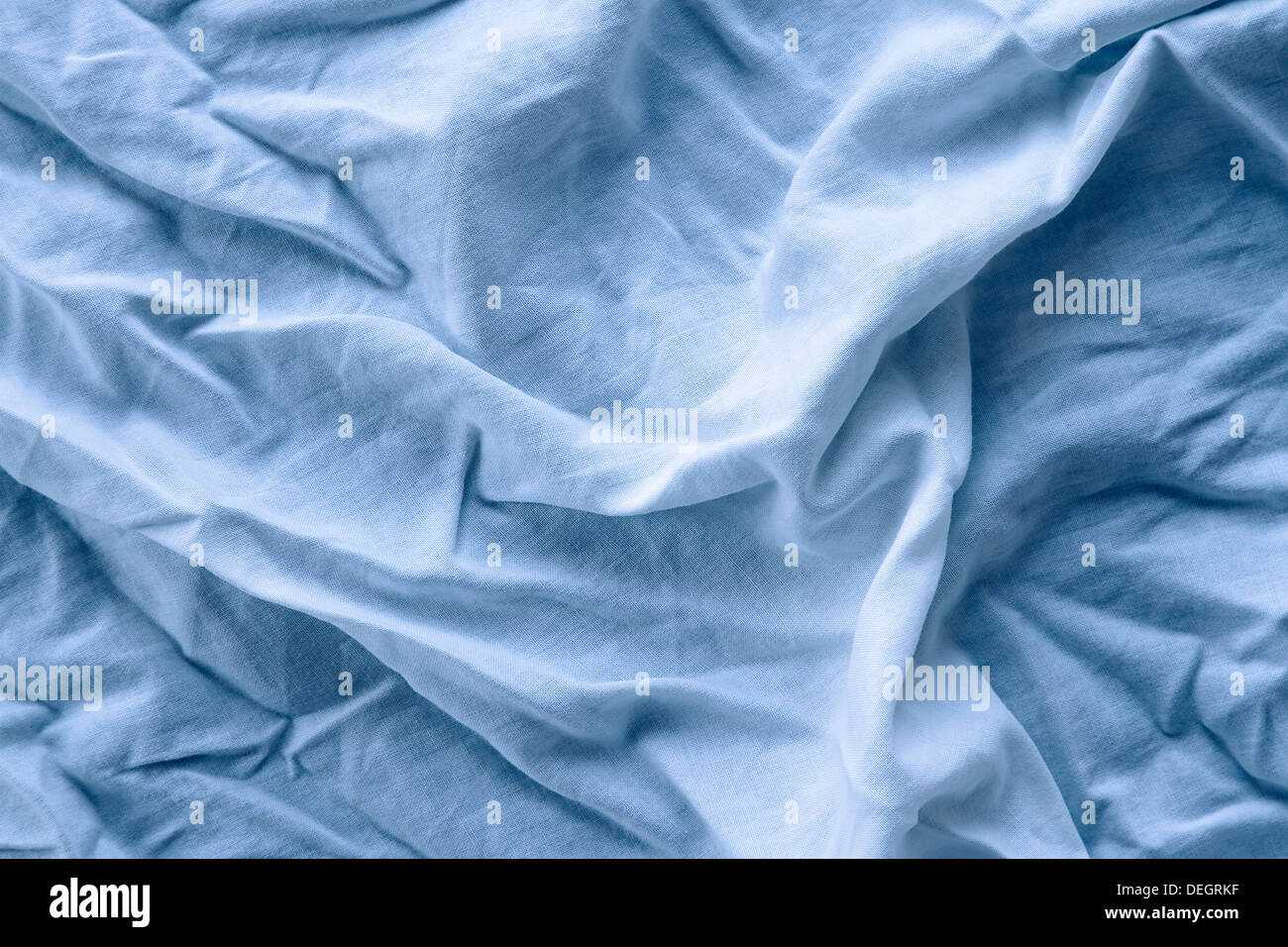 Vista dettagliata del variegato tessuto blu texture Foto Stock