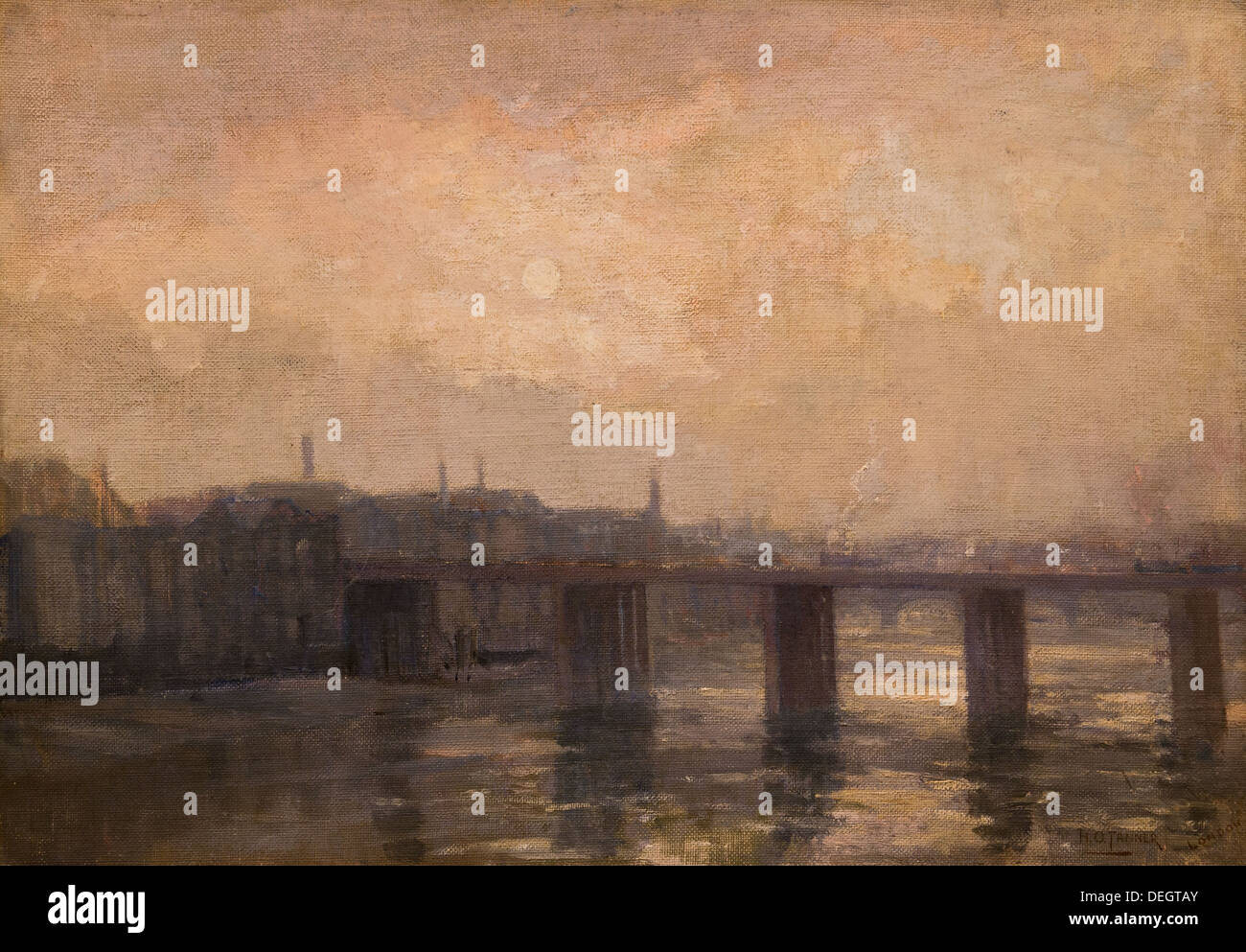 Xx secolo - bassa marea, Cannon Street Bridge, 1901 - Henry Ossawa Tanner Philippe Sauvan-Magnet / Museo attivo olio su tela Foto Stock