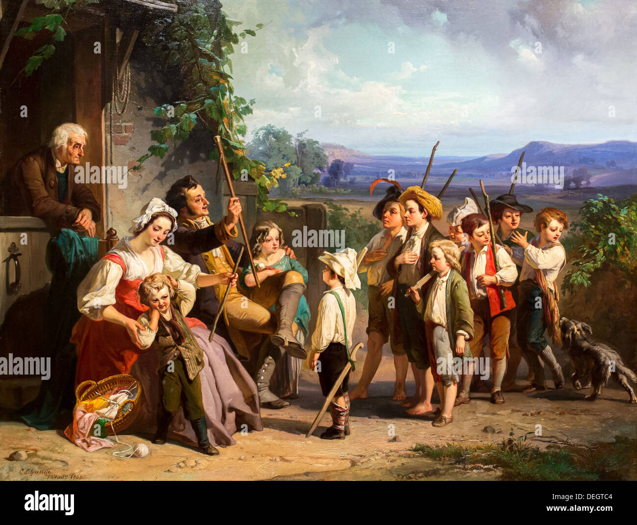 Xix secolo - Le giovani reclute, 1855 - Christian Schussele Philippe Sauvan-Magnet / Museo attivo olio su tela Foto Stock