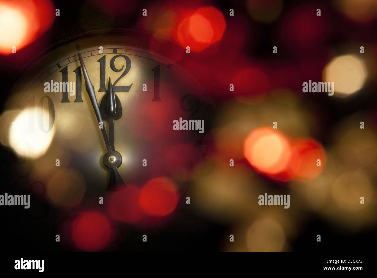 Orologio di nuovo anno Foto Stock