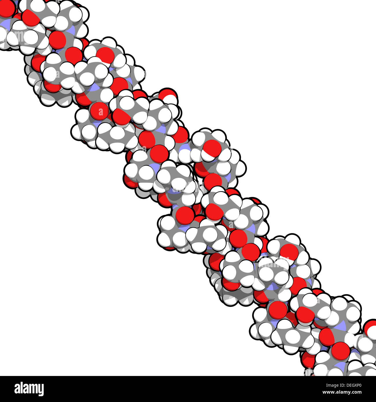 Modello di collagene molecola di proteina, struttura chimica. Il collagene  adotta una caratteristica tripla elica struttura Foto stock - Alamy