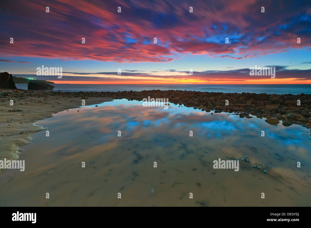 Tramonto a Hallett Cove nei sobborghi meridionali di Adelaide Australia del Sud Foto Stock