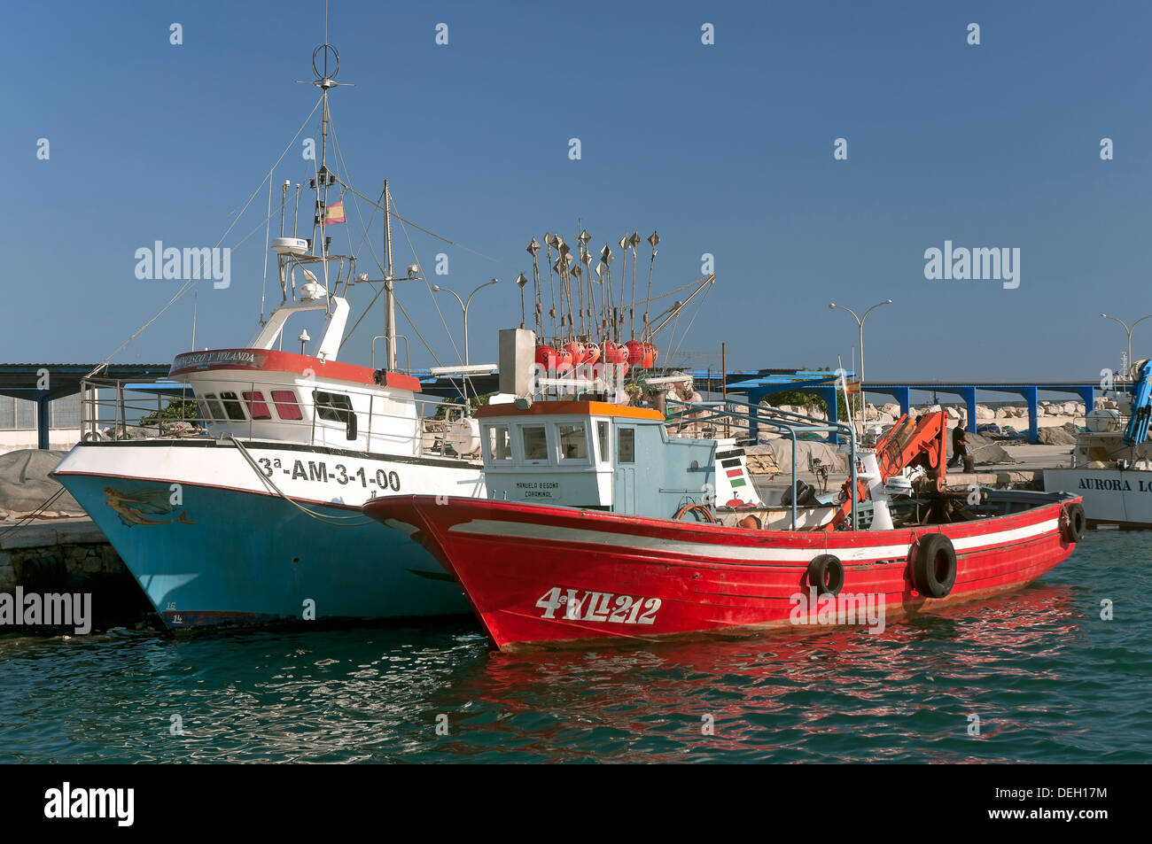 Porto di pesca, motril, provincia di Granada, regione dell'Andalusia, Spagna, Europa Foto Stock