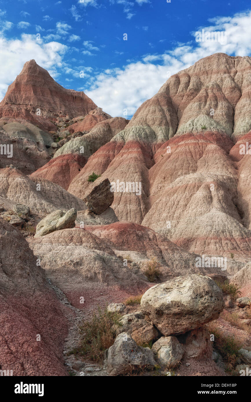 Fotografia del paesaggio del Parco nazionale Badlands, Dakota del Sud degli Stati Uniti. Foto Stock