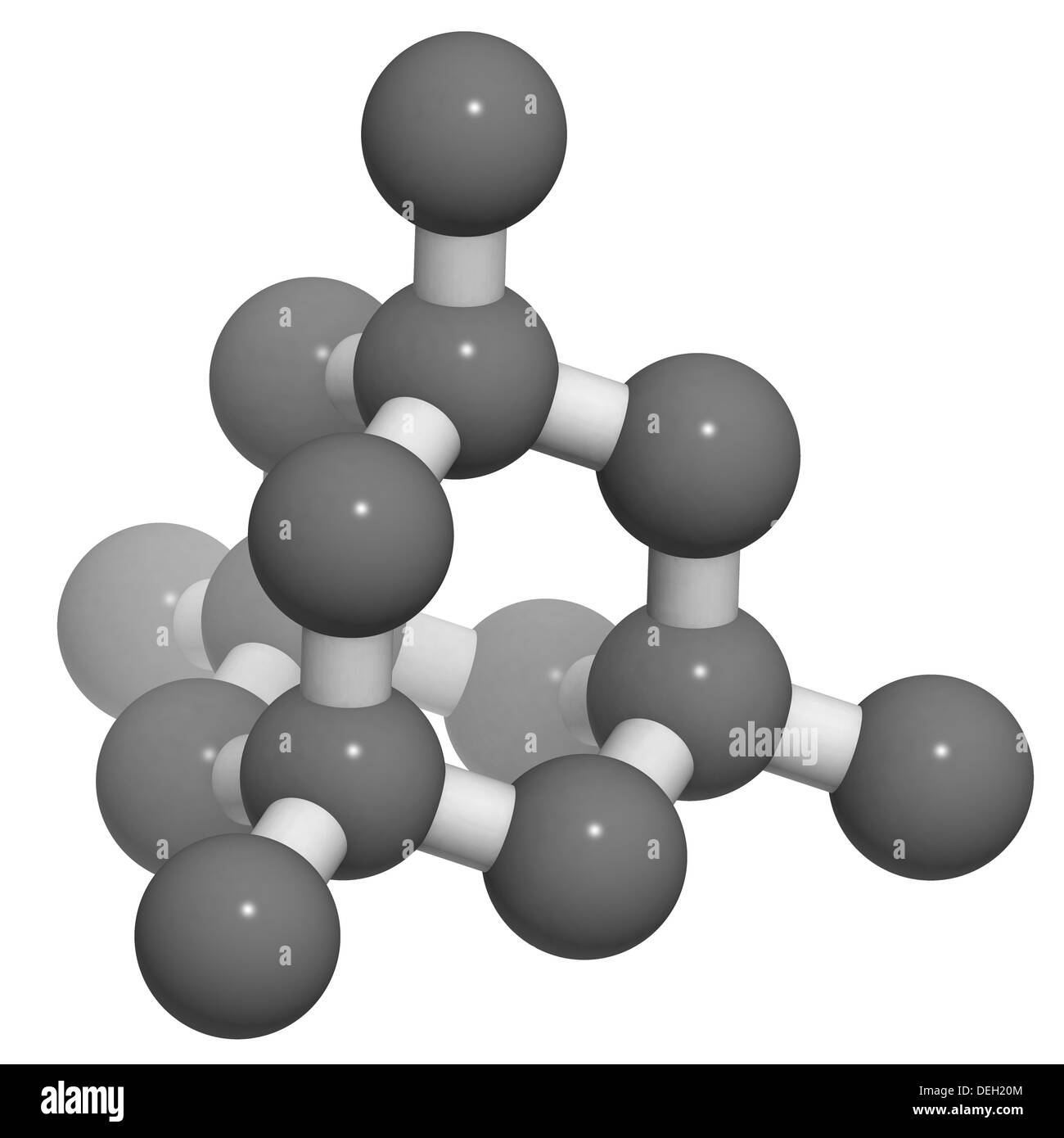 Il cristallo di diamante struttura. Unità cell. Nessun impegno specifico atomi omesso. Gli atomi sono rappresentati come sfere convenzionale con codifica a colori Foto Stock