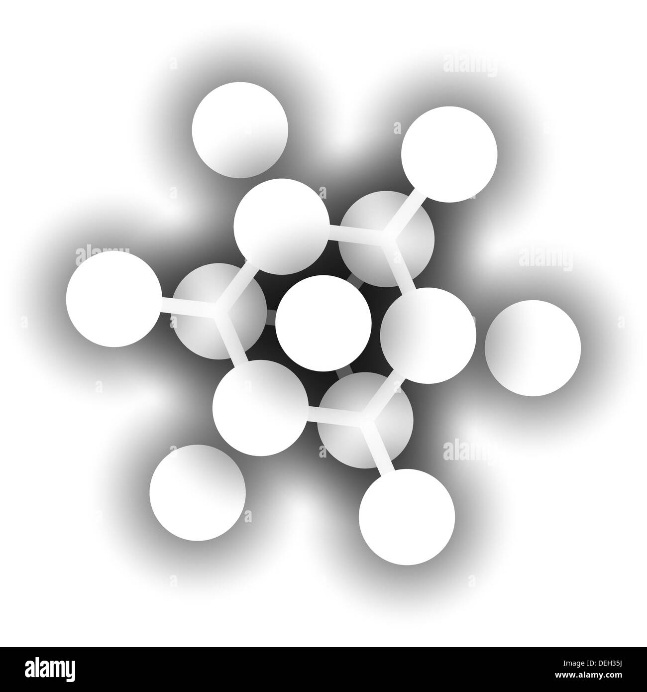 Silicio puro (Si, silicio), struttura cristallina. Materiale di costruzione principale di chip dei computer. Gli atomi sono rappresentati come sfere. Foto Stock