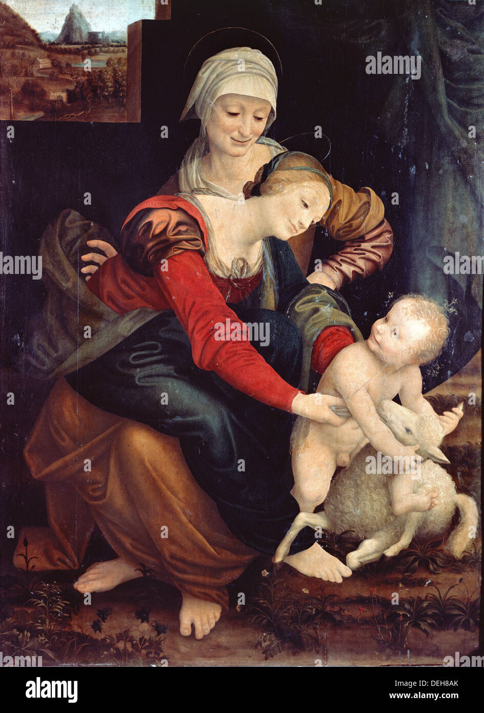 Madonna col Bambino e Sant'Anna", la pittura di Leonardo da Vinci Foto  stock - Alamy