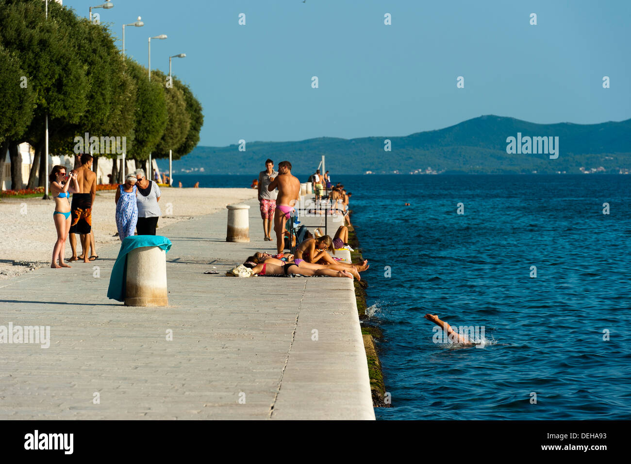 I bagnanti, città di Zadar, contea di Zara, Dalmazia, Croazia, Europa. Foto Stock