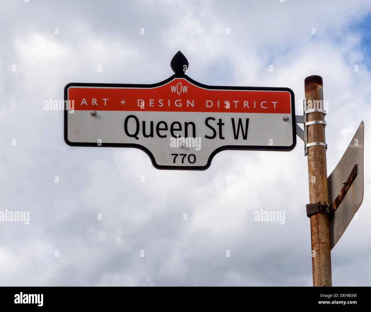 "Queen Street West' firmare in Arte e Design District di Toronto, Canada Foto Stock
