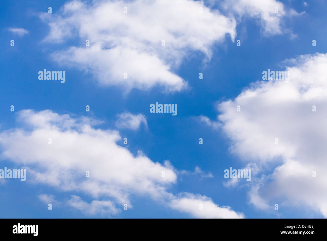 Puffy nuvole del cielo atmosfera lucido Foto Stock