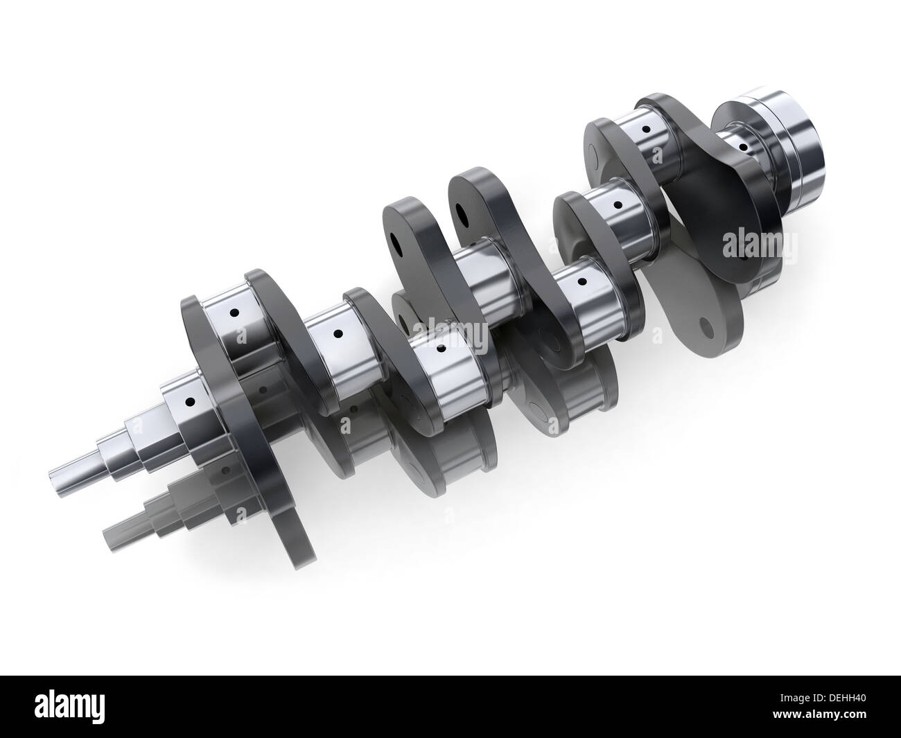 Albero motore su sfondo bianco (fatto in 3d) Foto Stock