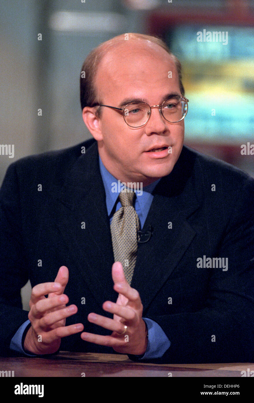 Jim McGovern (D-MA) discute il continuo scandalo Lewinsky Agosto 30th, 1998 durante la NBC di incontri con la stampa a Washington, DC. Foto Stock