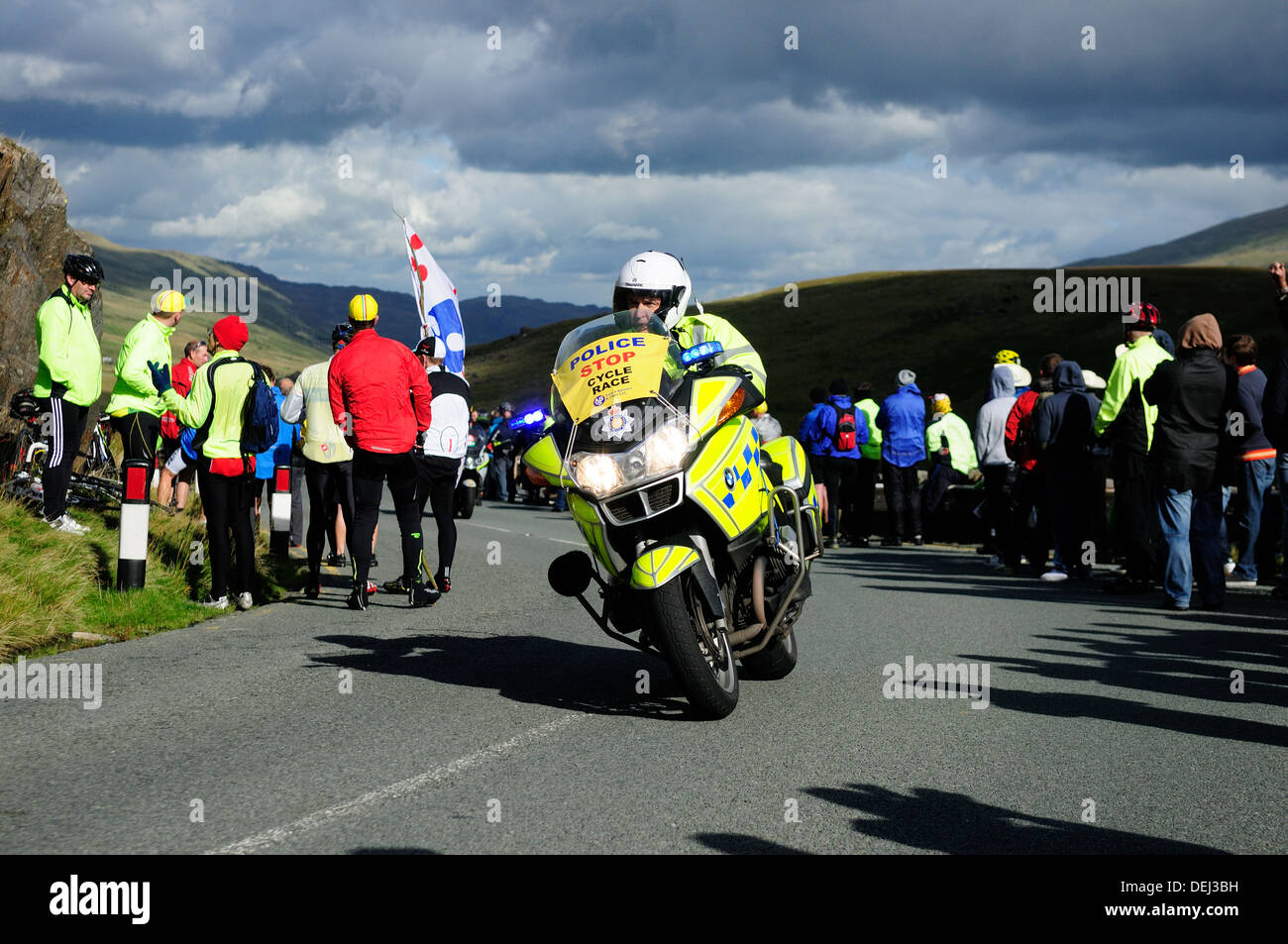 Tour-di-Bretagna 2013,Pen-y-Pass.Snowdonia nel Galles. Foto Stock