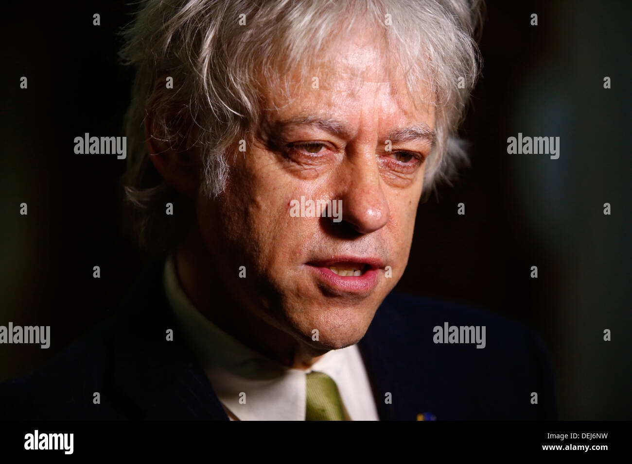 Musicista irlandese sir Bob Geldof partecipa a una cerimonia in cui egli ha ricevuto la libertà della città di Londra certificato al Guildhal Foto Stock