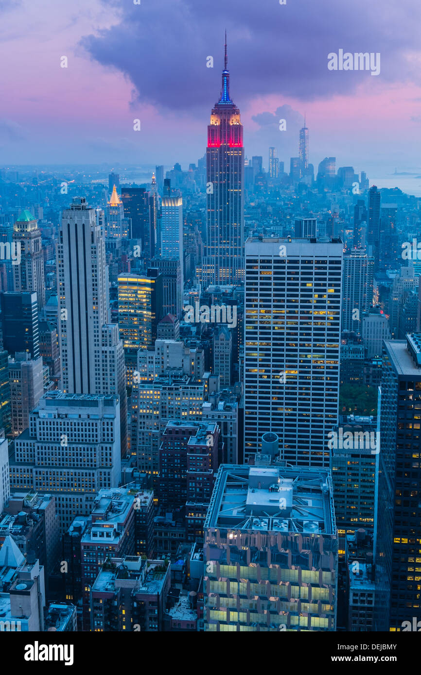 Mid Town Manhattan e l'Empire State Building Foto Stock
