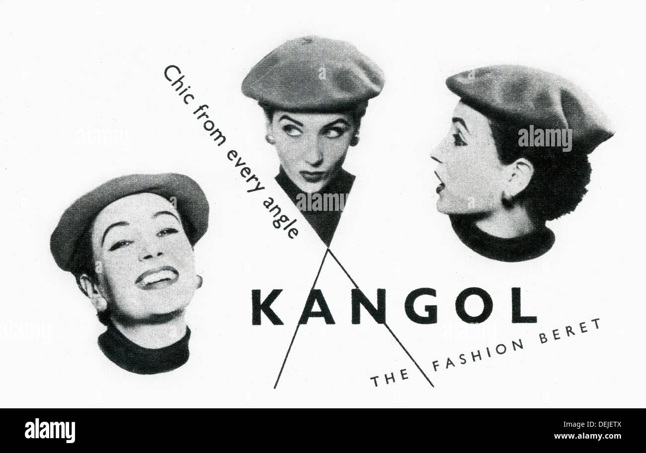 Annuncio per Berretto Kangol nel 1953 nel Regno Unito Foto Stock