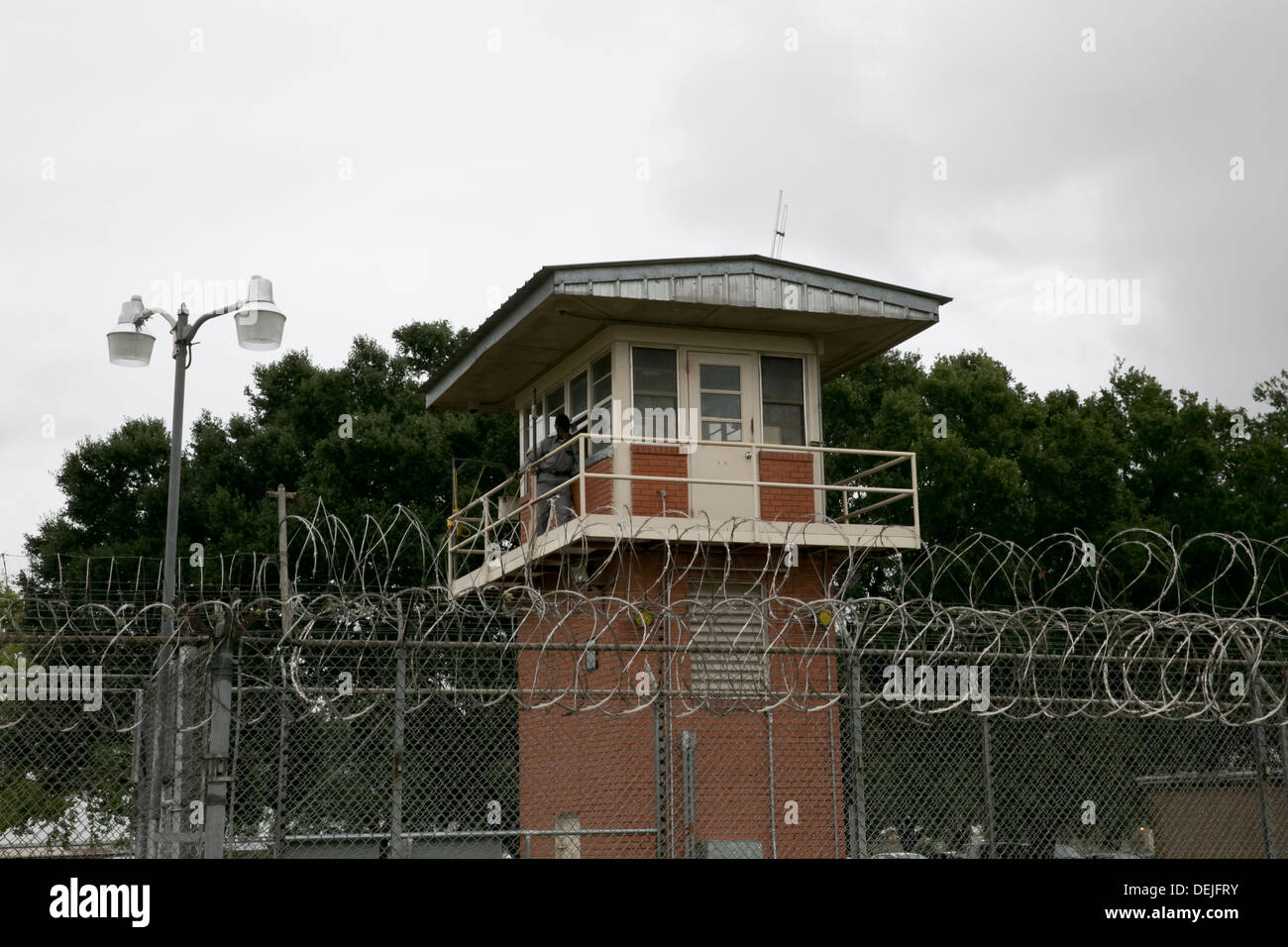 Esterno, segni e le misure di sicurezza in tutti i maschi unità Darrington prigione vicino a Houston, Texas. Foto Stock