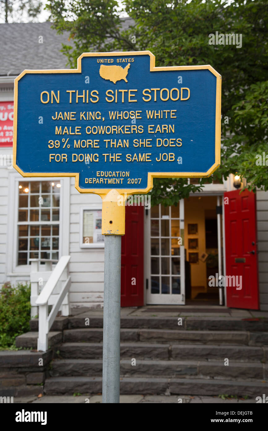 Woodstock, New York - uno di una serie di unofficial marcatori storico eretto da artista Norm Magnusson. Foto Stock