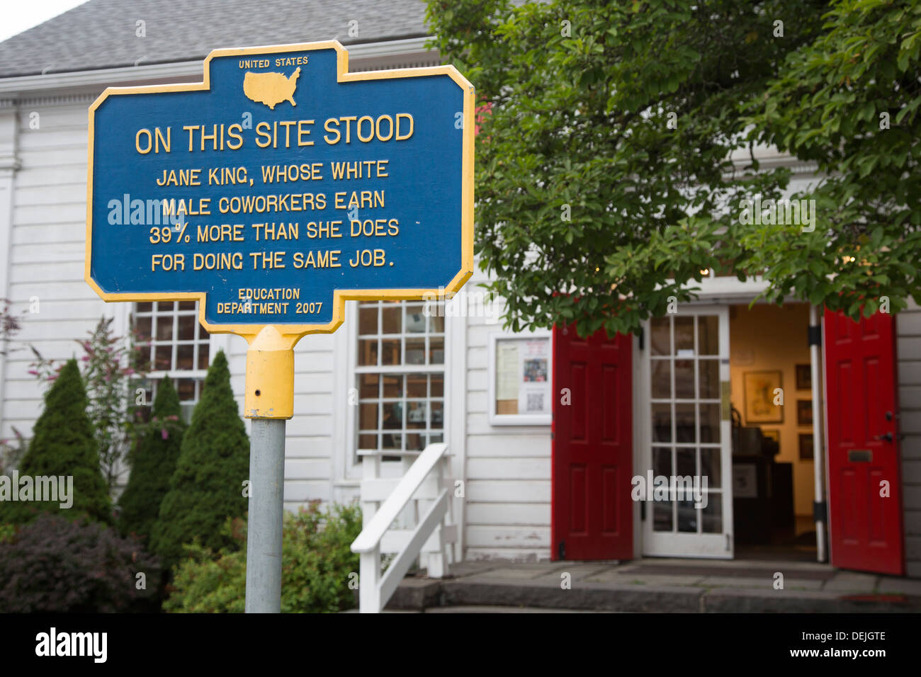 Woodstock, New York - uno di una serie di unofficial marcatori storico eretto da artista Norm Magnusson. Foto Stock