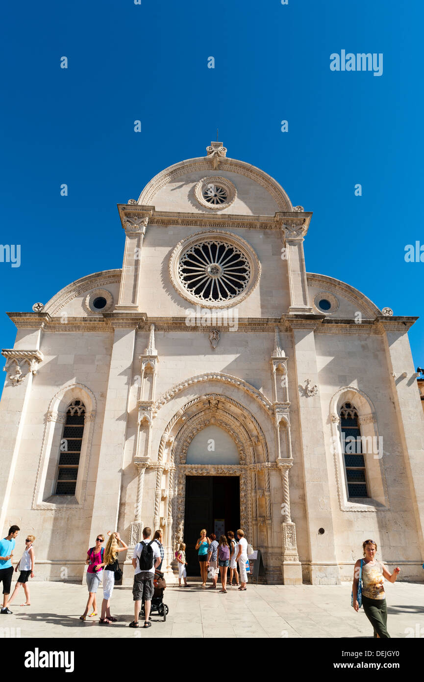 "Katedrala Sv. Jakova' (St. La Cattedrale di St James), città di Sibenik, Dalmazia regione, Croazia, Europa. Foto Stock