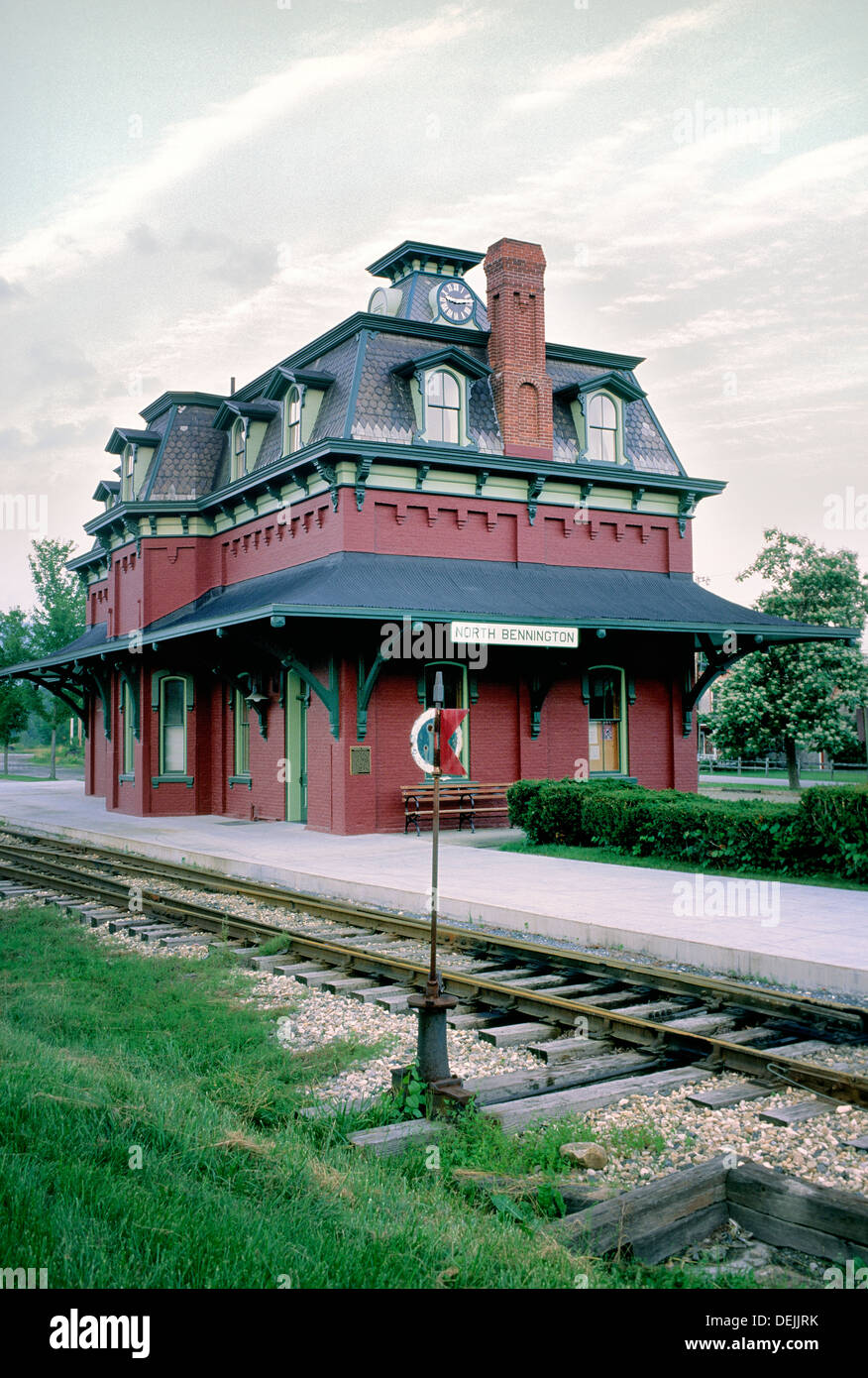 North Bennington Railroad Station depot, Vermont, USA costruito per il Rutland ferrovia nel 1880 Foto Stock