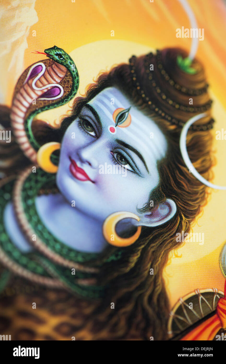 Signore Shiva su un poster indù Foto Stock