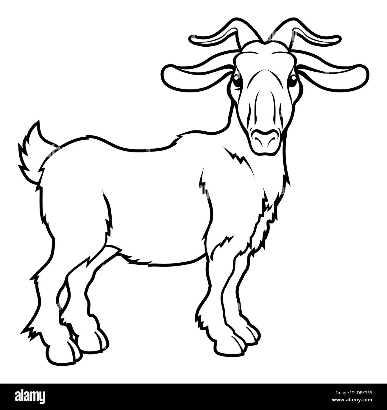 Una illustrazione di stilizzazione di una capra o ram forse un tatuaggio di capra Foto Stock
