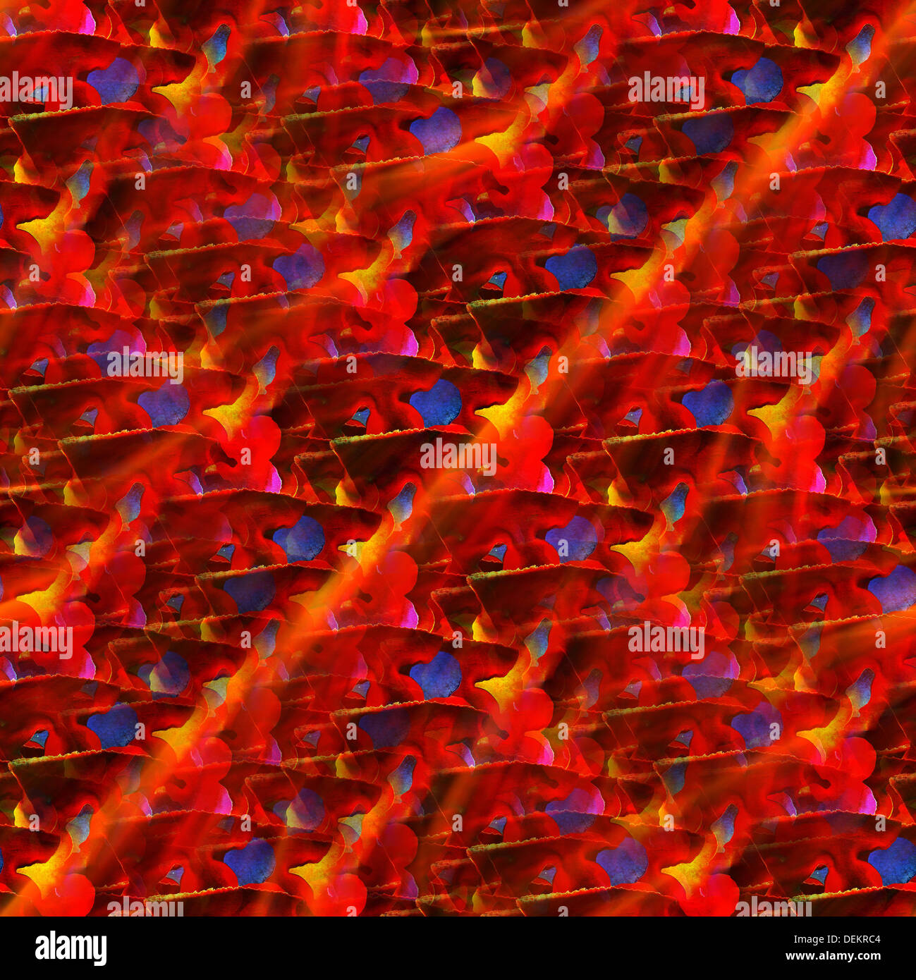 La luce del sole rosso, arte perfetta acquerello texture di sfondo Foto Stock