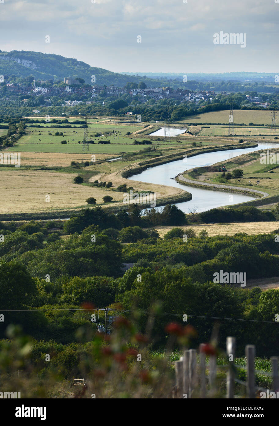 Ouse Valley guardando verso Lewes, East Sussex Foto Stock