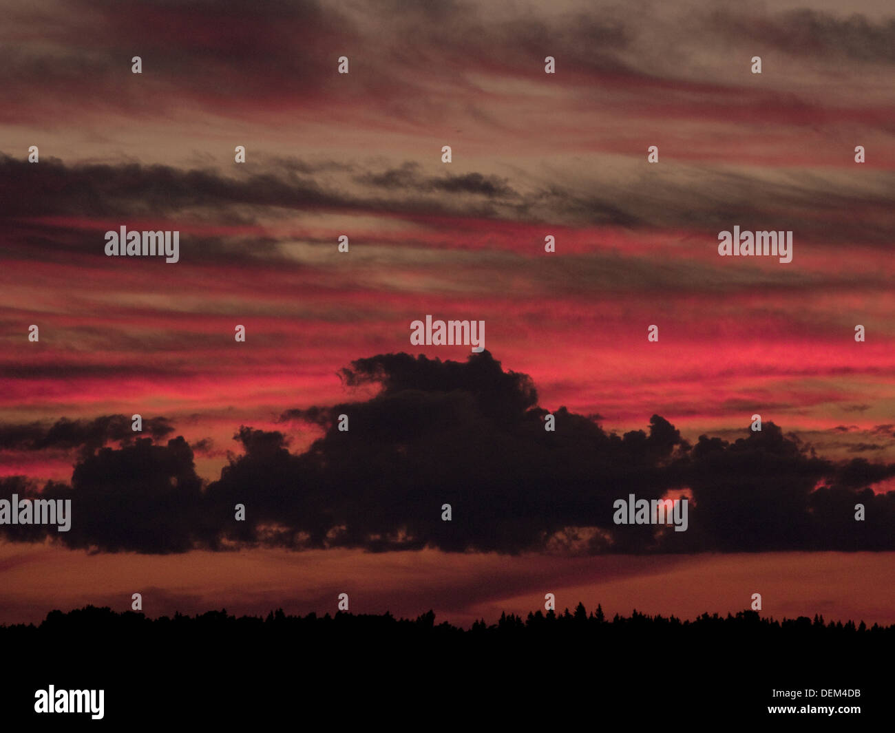 Drammatica Cielo e nubi al tramonto Foto Stock