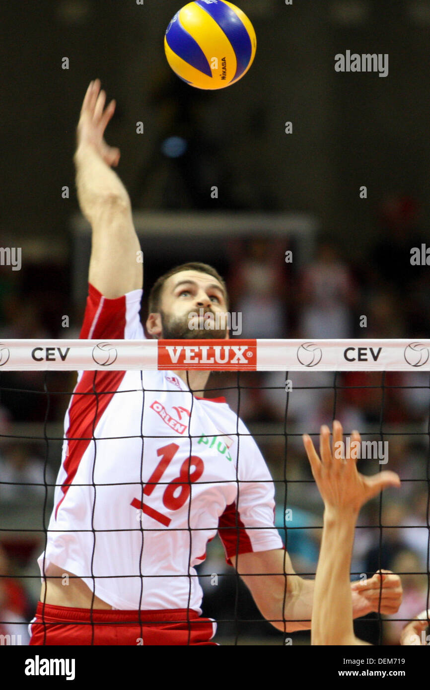 Sett. 20, 2013 - 20.09.2013, Gdansk, siatkowka, pallavolo, Mistrzostwa Europy w pilce siatkowej 2013, Eurovolley 2013, Polska - Turcja, Polonia - Turchia, Marcin Mozdzonek (POL), UFT. Tomasz Jastrzebowski / Foto Olimpik Foto Stock