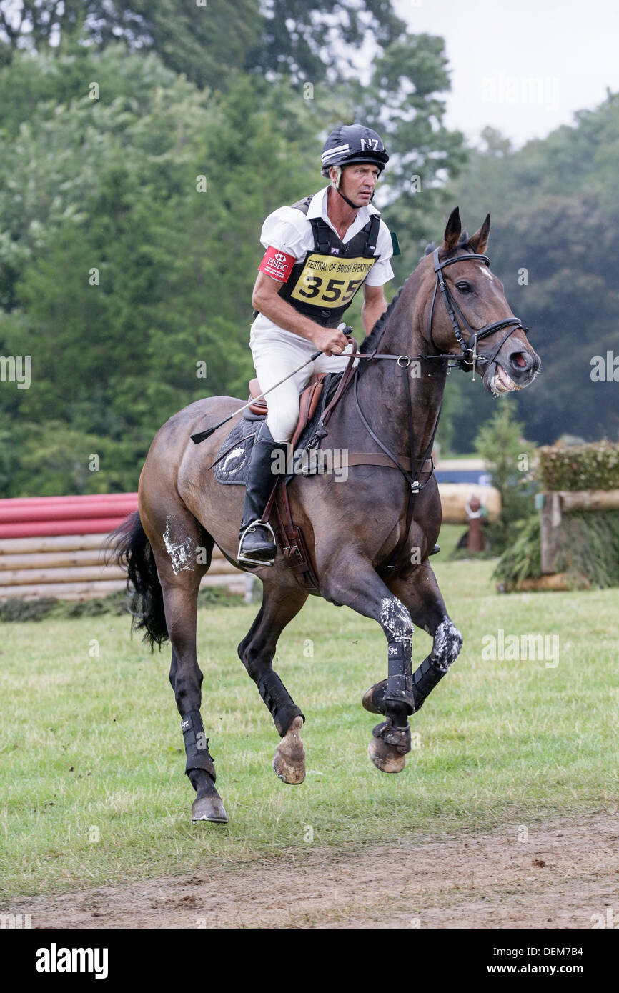 Andrew Nicholson su Viscount George al Festival della British Eventing - Gatcombe Park 2013 Foto Stock